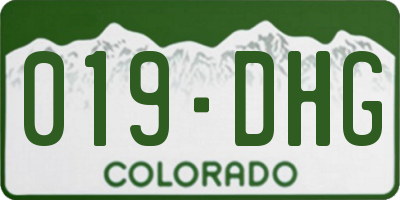 CO license plate 019DHG