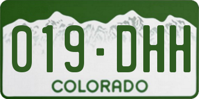 CO license plate 019DHH