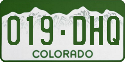 CO license plate 019DHQ