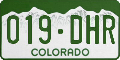 CO license plate 019DHR