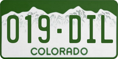 CO license plate 019DIL