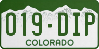 CO license plate 019DIP