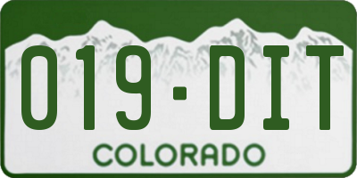 CO license plate 019DIT