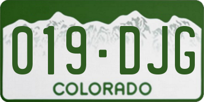 CO license plate 019DJG