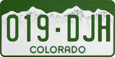 CO license plate 019DJH