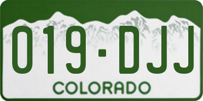 CO license plate 019DJJ