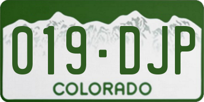 CO license plate 019DJP