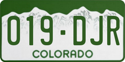 CO license plate 019DJR
