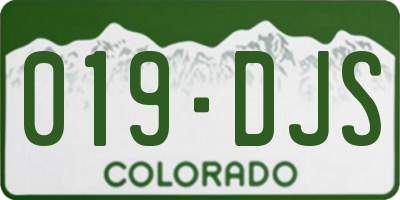 CO license plate 019DJS