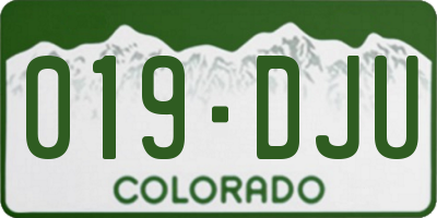 CO license plate 019DJU