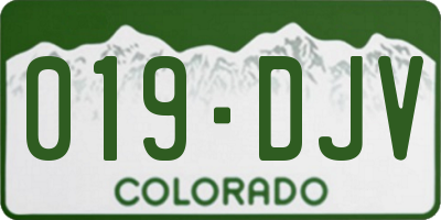 CO license plate 019DJV