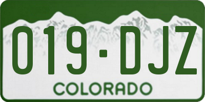 CO license plate 019DJZ