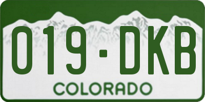 CO license plate 019DKB