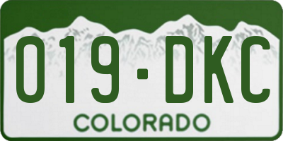 CO license plate 019DKC