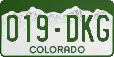 CO license plate 019DKG
