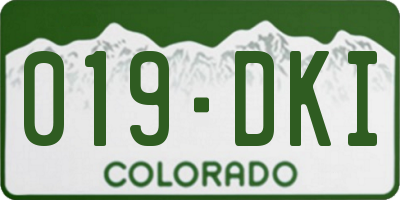 CO license plate 019DKI