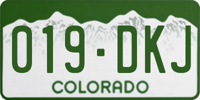 CO license plate 019DKJ