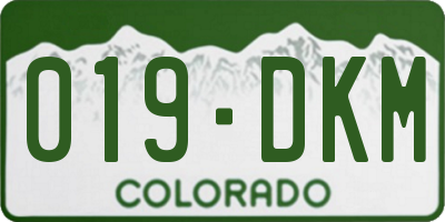 CO license plate 019DKM