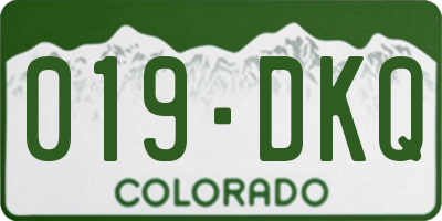 CO license plate 019DKQ