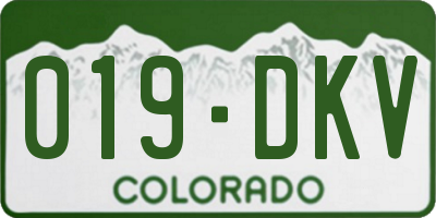 CO license plate 019DKV