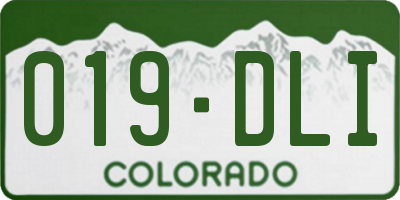 CO license plate 019DLI