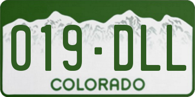 CO license plate 019DLL