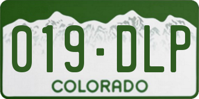 CO license plate 019DLP