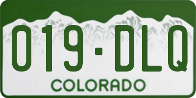 CO license plate 019DLQ