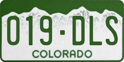 CO license plate 019DLS