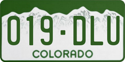 CO license plate 019DLU
