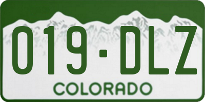 CO license plate 019DLZ