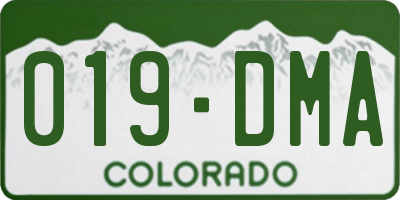 CO license plate 019DMA