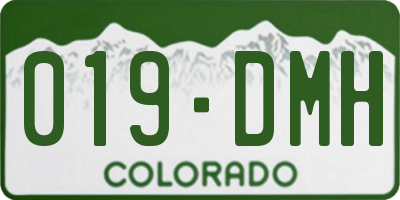 CO license plate 019DMH