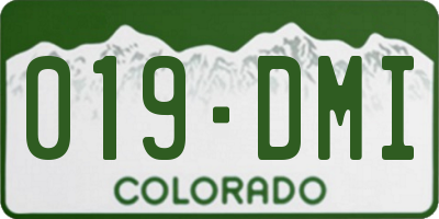 CO license plate 019DMI