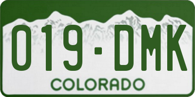 CO license plate 019DMK