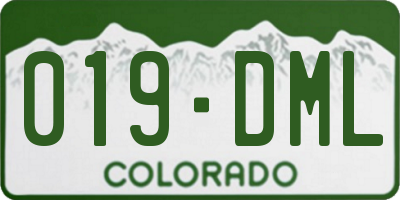 CO license plate 019DML