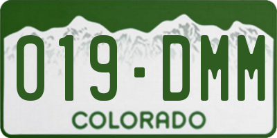 CO license plate 019DMM