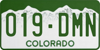 CO license plate 019DMN