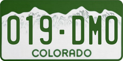 CO license plate 019DMO