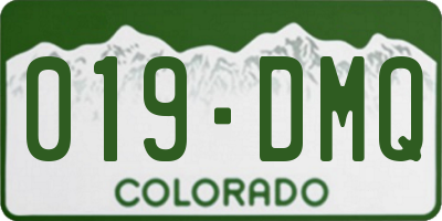 CO license plate 019DMQ