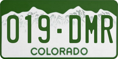 CO license plate 019DMR
