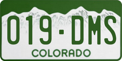CO license plate 019DMS