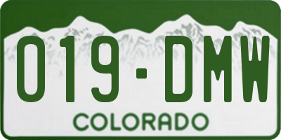 CO license plate 019DMW