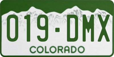 CO license plate 019DMX
