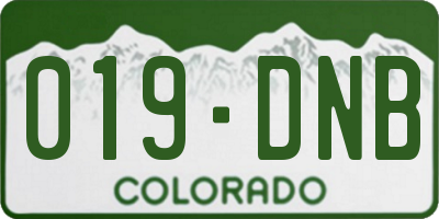 CO license plate 019DNB