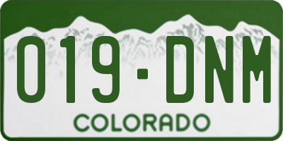 CO license plate 019DNM