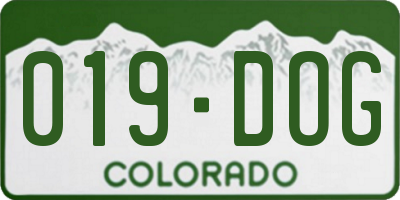 CO license plate 019DOG