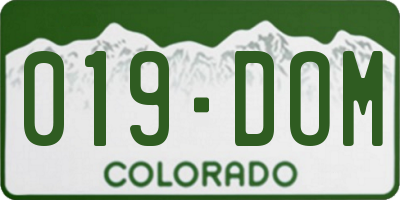 CO license plate 019DOM