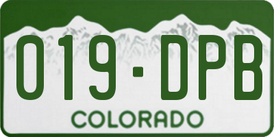 CO license plate 019DPB