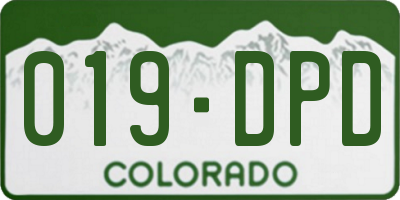 CO license plate 019DPD